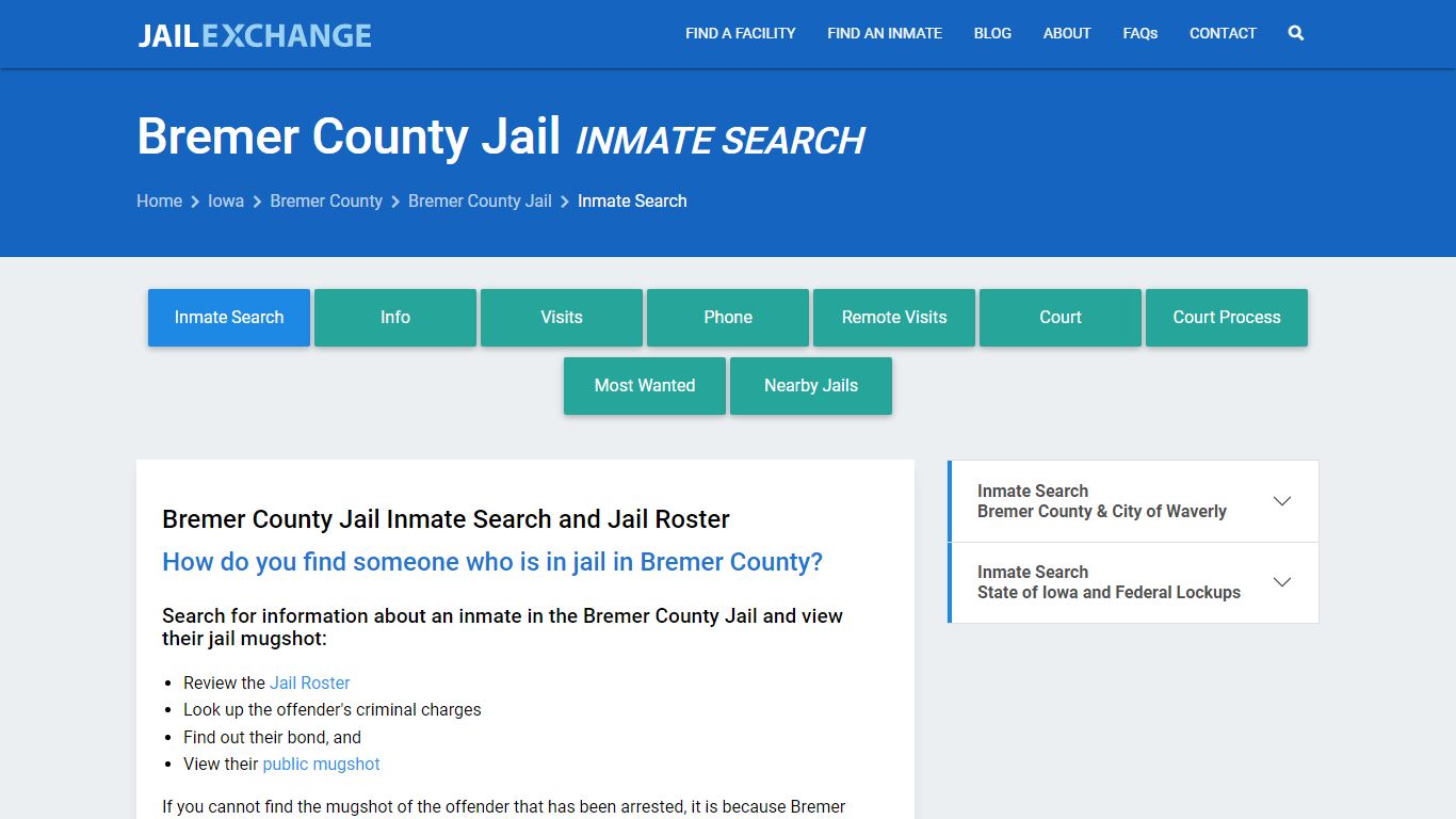 Inmate Search: Roster & Mugshots - Bremer County Jail, IA